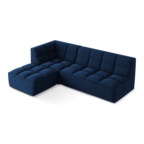 LaMiaSofa Modulaire hoekbank rechts Belluno - velours - koningsblauw - 258x178x75