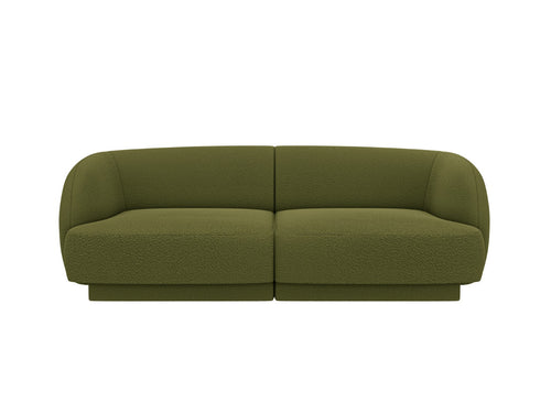 Micadoni - Bank "Miley" 2 zitplaatsen, boucle donker olijfgroen - 90x180x70cm