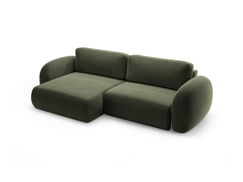 Cosmopolitan Design Omkeerbare converteerbare hoekbank met opbergdoos Tonale 4-zits, chenille groente - 149x262x88cm