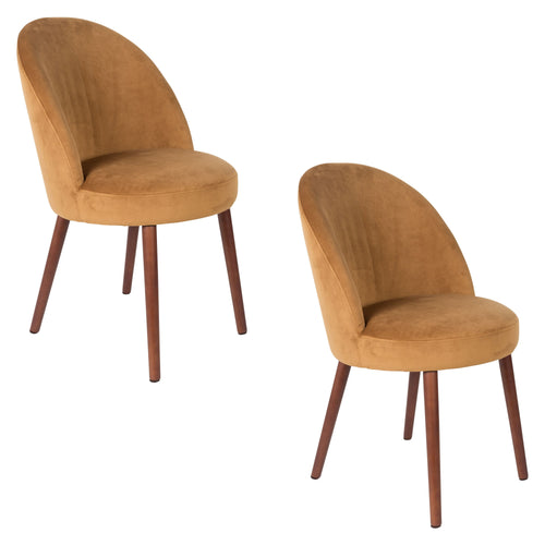Dutchbone Barbara Eetkamerstoelen  Camel - Set van 2 - vtwonen shop