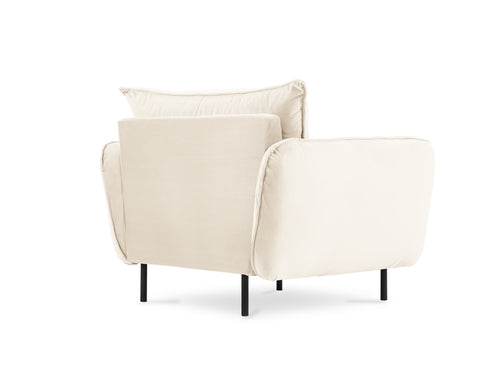 Cosmopolitan Design Fauteuil Vienna flueel, lichtbeige - 94x97x95cm
