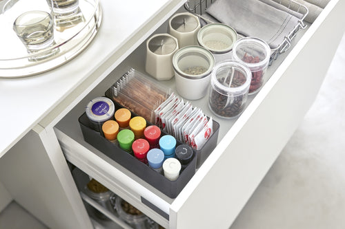 Yamazaki Stapelbare Lade Organizer - diep | smal - Tower - Zwart
