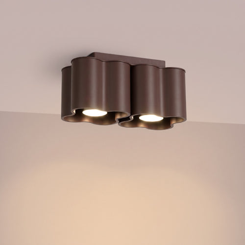 Sollux Lighting Plafondlamp OVIO 2 bruin GU10 - 24,5x12x12cm