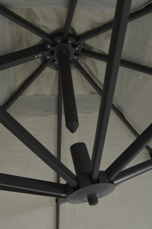 Hawaii Deluxe parasol - 300x300 cm - carbon black - royal zand