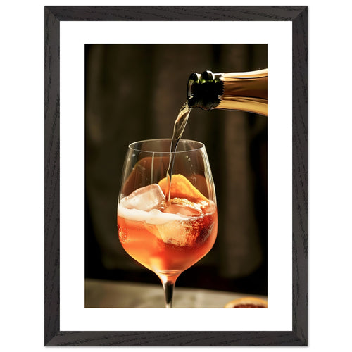 Artfulprints Poster met Lijst Aperol Spritz - Lifestyle   - 30x40 cm - Oranje