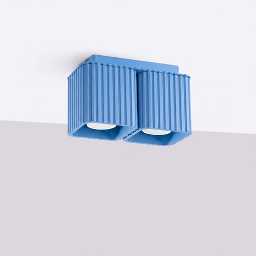 Sollux Lighting Plafondlamp RIFF 2 azuurblauw GU10 - 20,5x10x12cm