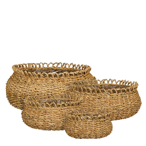 Mica Decorations Gourdon Plantenmand - Set van 4 - H17 x Ø31 cm - Bruin - vtwonen shop