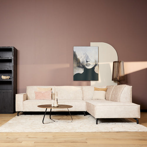 MySofa 2,5-zits Hoekbank Floris - Rechts Beige Velvet - 285x210x82cm