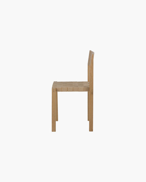 noo.ma Toli Chair - minimalistische eetkamerstoel, massief eiken, jute zitting