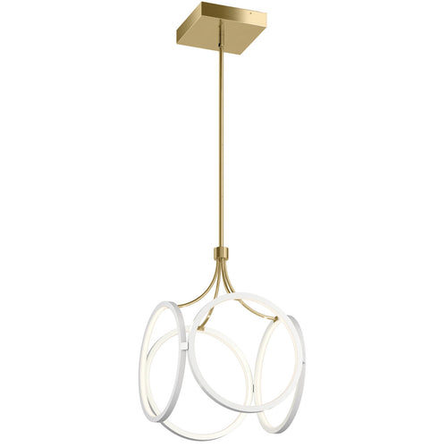 Elstead Kichler Ciri Geïntegreerde LED Hanglamp Plafond Wit met Champagne Goud, 3000K