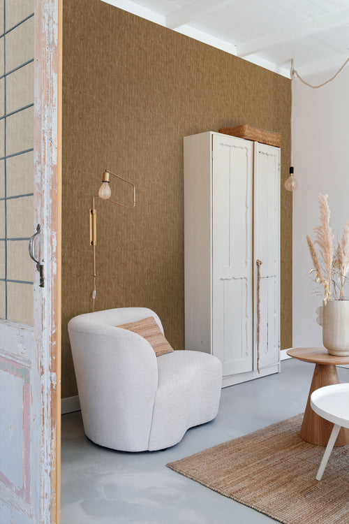 ESTAhome behang grafische lijnen okergeel - 50 x 900 cm - 131412 - vtwonen shop