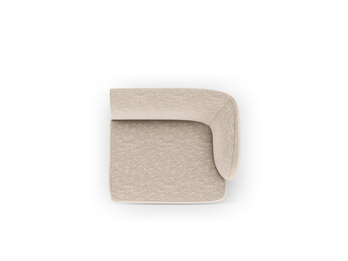 Micadoni - Rechter module "Miley" structurele stof beige - 90x90x70cm