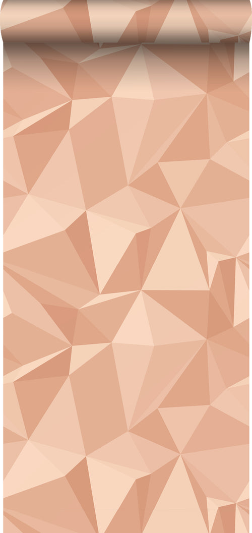 Sanders & Sanders behang grafisch 3D motief terracotta roze - 50 x 900 cm - 935273 - vtwonen shop