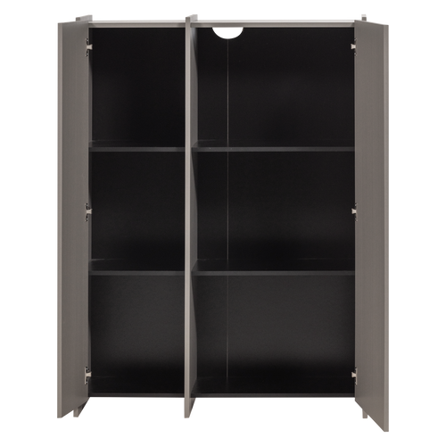 WOOOD 2-deurs kast Brock - Essen Fineer - Warmgrijs - 140x102x44