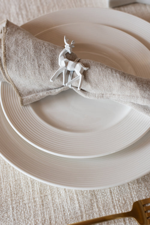 J-Line servetring Rendier - ijzer - wit - doos van 4 - vtwonen shop