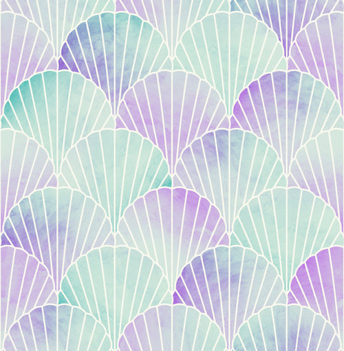 Next vliesbehang Mermaid Seashell Mystic paars 10mx52cm