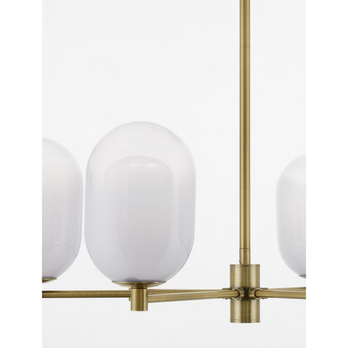 Nova Luce BALOR Hanglamp met meerdere armen, wit, messing goud, LED G9 6x5W