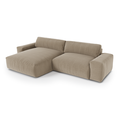 Sia Home - Hoekbanken links BLISS - Zacht aanvoelende geweven stof - Mol - 310cm - vtwonen shop