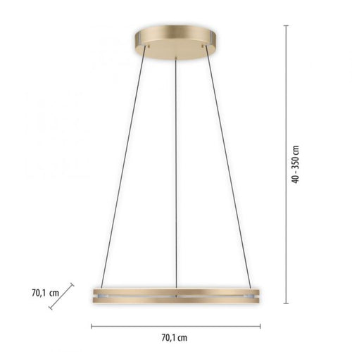 Neuhaus PURE hanglamp E-Loop - 2 lichts - 70  x 350   cm - mat goud - vtwonen shop