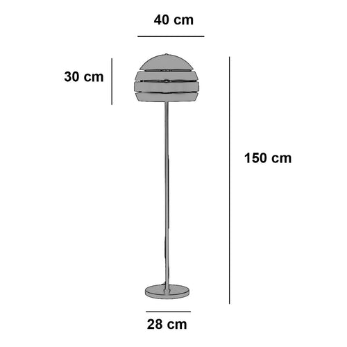 Freelight vloerlamp Djarin - 1 lichts - 40  x 150   cm - zwart goud - vtwonen shop
