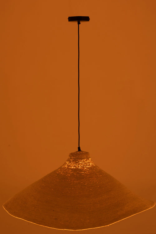 J-Line hanglamp Kegel - zeegras - wit