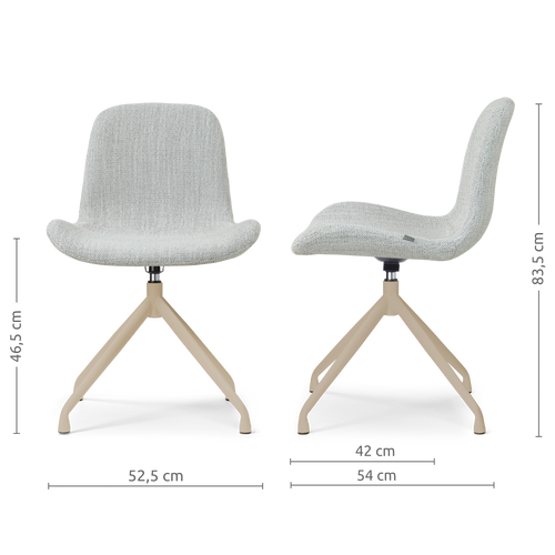 Nolon Nola-Fé draaibare eetkamerstoel grijs melange beige onderstel