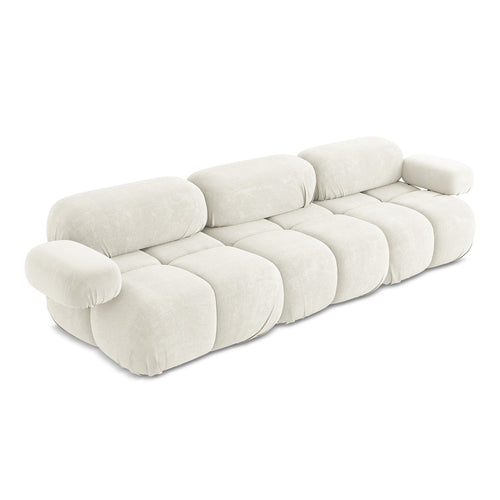 LaMiaSofa 3-zits bank Sanremo - chenille stof - wit - 285x96x70