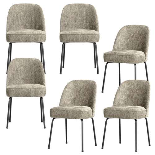 WOOOD eetkamerstoelen Vogue - Velvet - Wheatfield - Set van 6