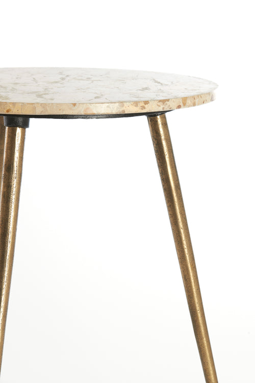 Light & Living bijzettafel ZECA - Ø48x53cm - grijs - Set van 2