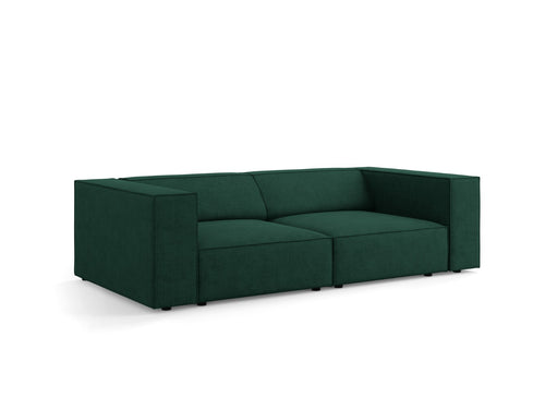 Cosmopolitan Design Bank Arendal 3-zits, chenille met ribbeleffect, flessengroen - 102x204x70cm