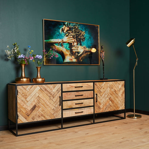 StarFurn Dressoir Arlington - Naturel Hout - 210x45x75cm