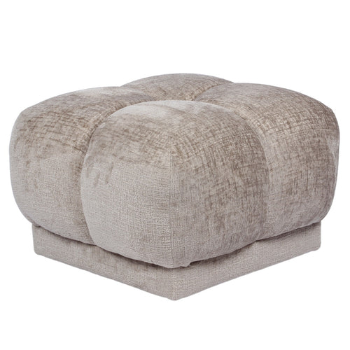 DÉJA Living Poef Timéo - Taupe - Stof - 64x64x41cm - vtwonen shop