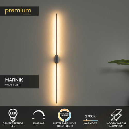 Lucide wandlamp MARNIK - Geïntegreerde LED - Zwart