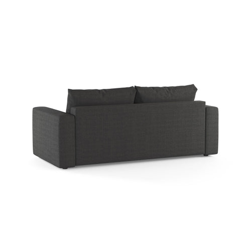 Cosmopolitan Design - Converteerbare bank Grena 3-zits, structurele stof zwart - 100x205x90cm