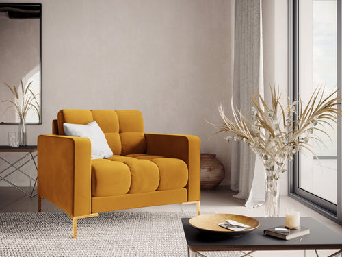 Cosmopolitan Design Fauteuil Bali flueel, geel - 96x87x75cm