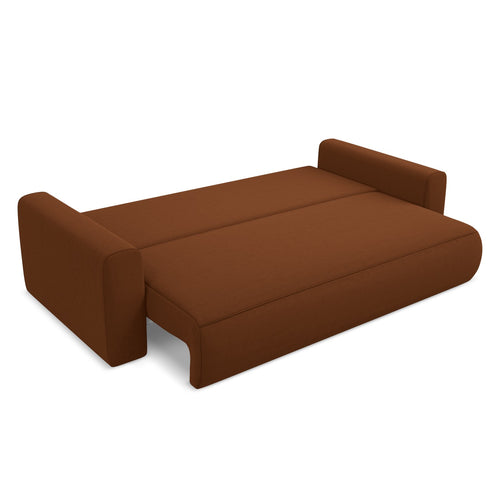 LaMiaSofa 3-zits slaapbank Perugia - velours - terracotta - 238x105x82