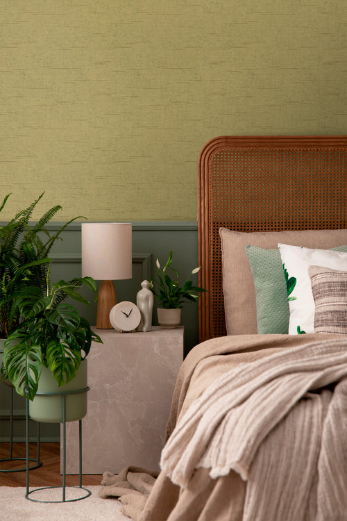 Sanders & Sanders behang geweven structuur mosgroen - 53 cm x 10 m - 640538 - vtwonen shop