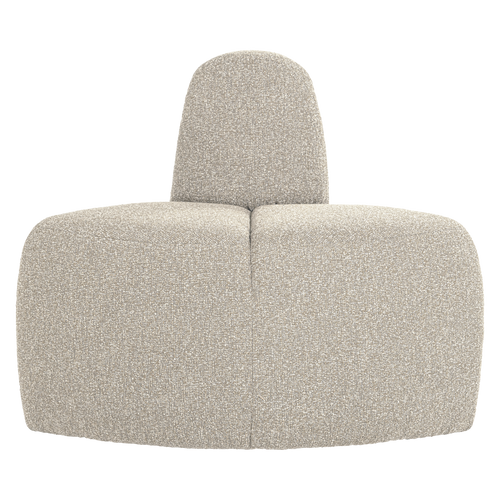 WOOOD eetbank hoek rond rugleuning Mojo - Bouclé - Beige Melange - 83x100x74