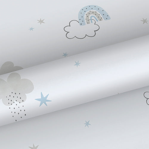 Sanders & Sanders behang wolkjes lichtblauw en wit - 53 cm x 10.05 m - 640638