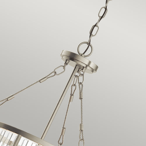 Elstead Kichler Roux Cilindrische hangende plafondlamp geborsteld nikkel