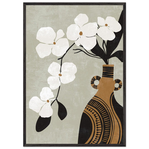 Artfulprints Poster met Lijst Boho – Bloom and clay   - 70x100 cm - Wit