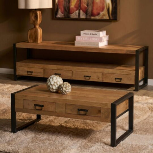 Starfurn Salontafel Britt - Rechthoekig Naturel Hout - 120x60x45cm