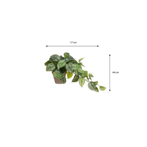 Mica Decorations Scindapsus Kunstplant in Bloempot Stan - H44 x Ø17 cm - Groen
