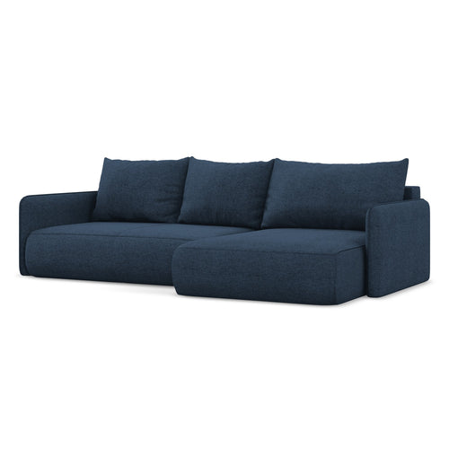 LaMiaSofa hoekbank rechts Palermo - chenille stof - koningsblauw - 240x148x86