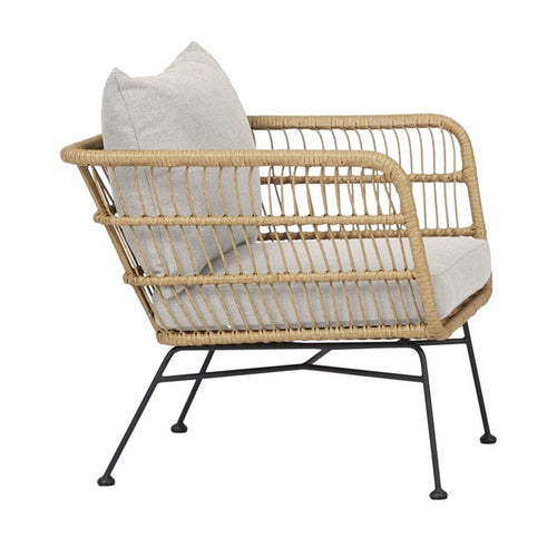 Lisomme Dax rotan tuinstoel naturel met kussens beige - vtwonen shop