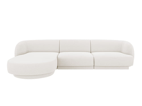 Micadoni Poef Miley 4-zits, boucle wit - 156x255x70cm