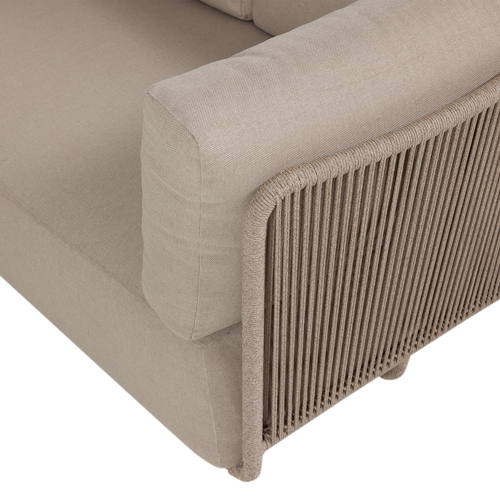 WOOOD loungeset tuin Sora - Metaal/Touw - Zand - 73x269x270