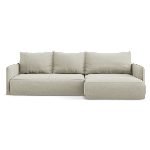 LaMiaSofa hoekbank rechts Palermo - textuurstof - lichtbeige - 240x148x86
