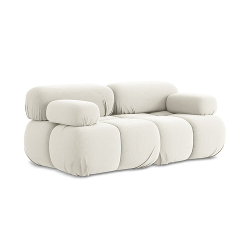 LaMiaSofa Tweezits modulaire bank Sanremo - velours - lichtbeige - 190x96x70
