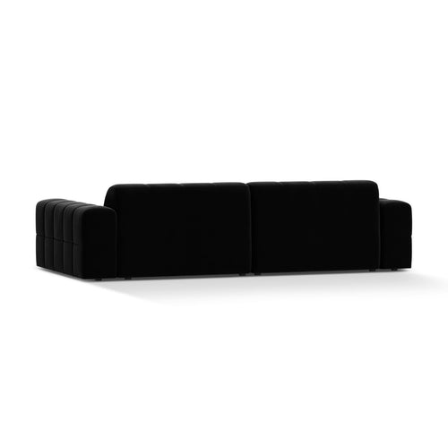 Cosmopolitan Design - Bank Chicago 4-zits, flueel zwart - 102x252x78cm
